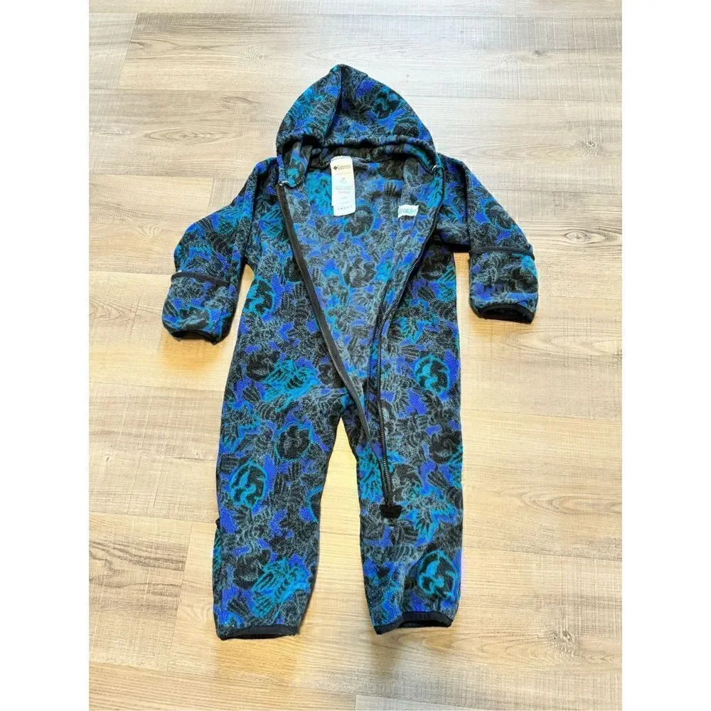 Columbia Blue Hooded Removable Fleece Lining Full Zip Snowsuit Baby Size 24MO